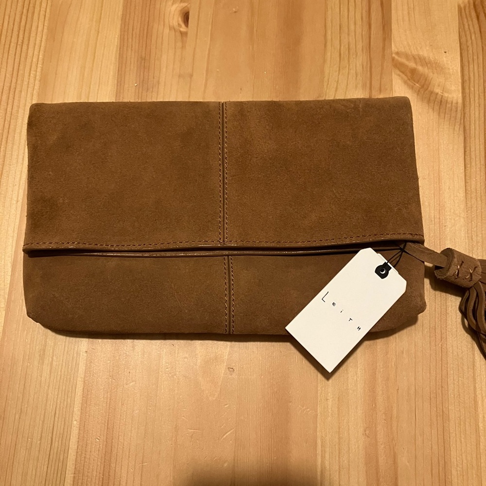 Nordstrom “Leith” brand Suede clutch bag